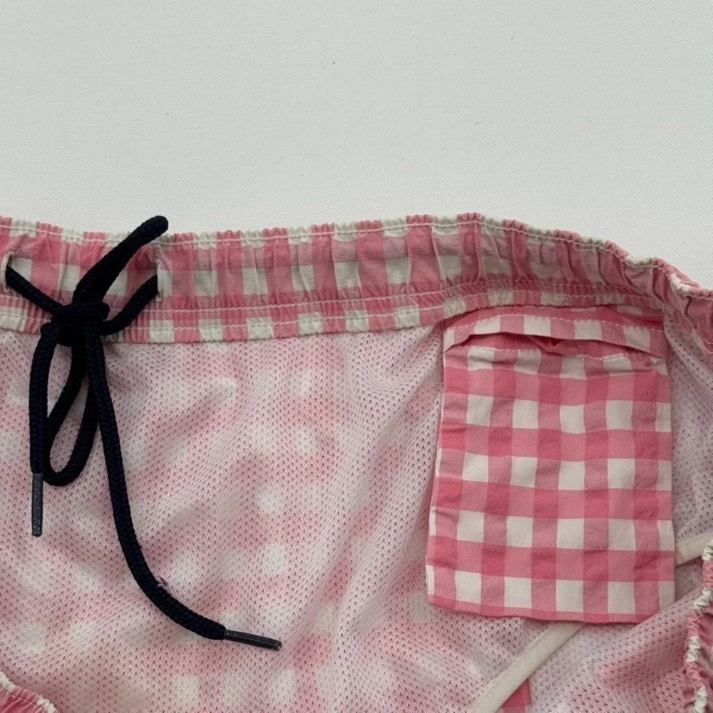 Vineyard Vines Swim Trunks Pink‎ Gingham Check Mesh Lined Size XL Preppy Beach